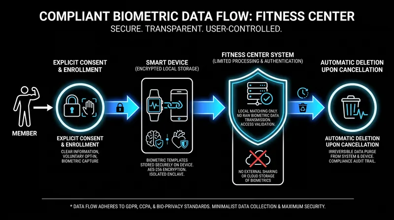 The secure, compliant lifecycle of biometric data under modern privacy regulations.