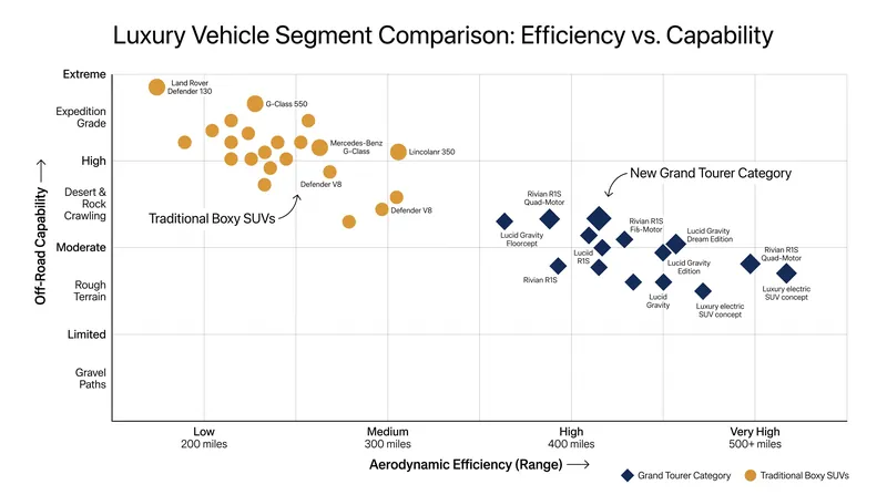 The GT trades some extreme off-road geometry for the aerodynamic efficiency required for long-range electric touring.