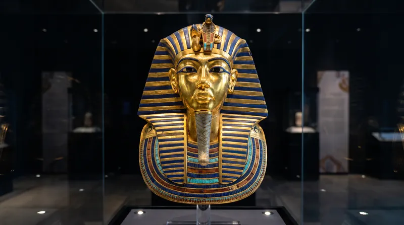 King Tutankhamun's iconic golden mask is now displayed in a specialized, climate-controlled sanctuary.