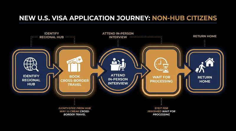 The new multi-step journey required for citizens of 25 African nations to apply for a U.S. visa.