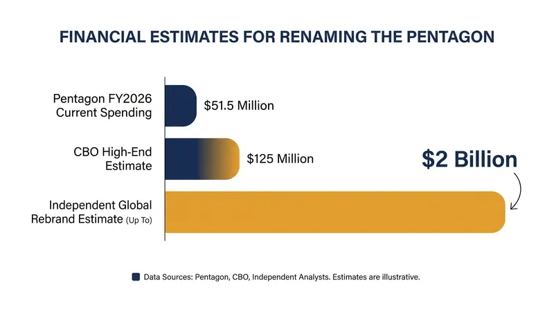 Estimates for the cost of the 'Department of War' rebrand vary wildly depending on the scope of the rollout.