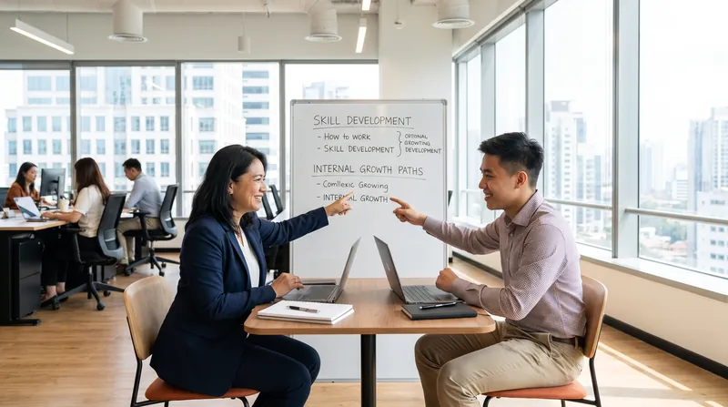With external hiring slowed, career strategists recommend focusing on internal mobility and upskilling.