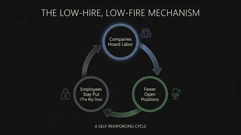 The self-reinforcing cycle of the 2026 frozen job market.