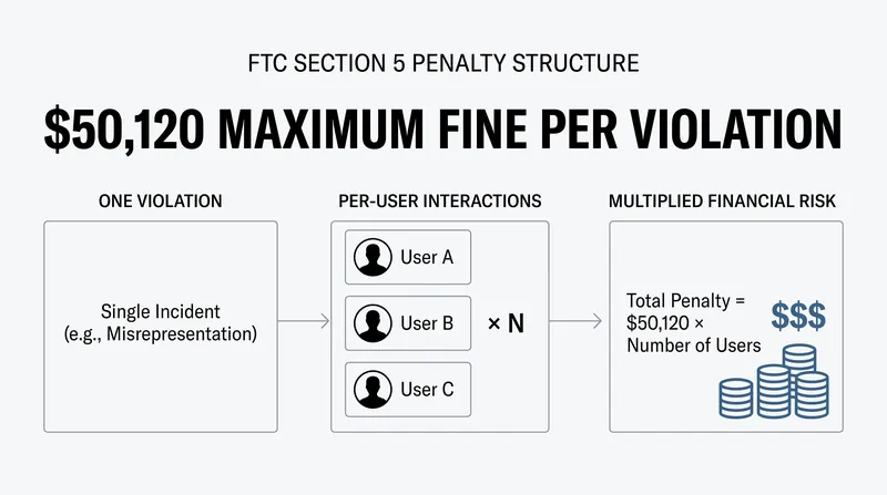 The financial stakes of violating the FTC's new AI policy statement.
