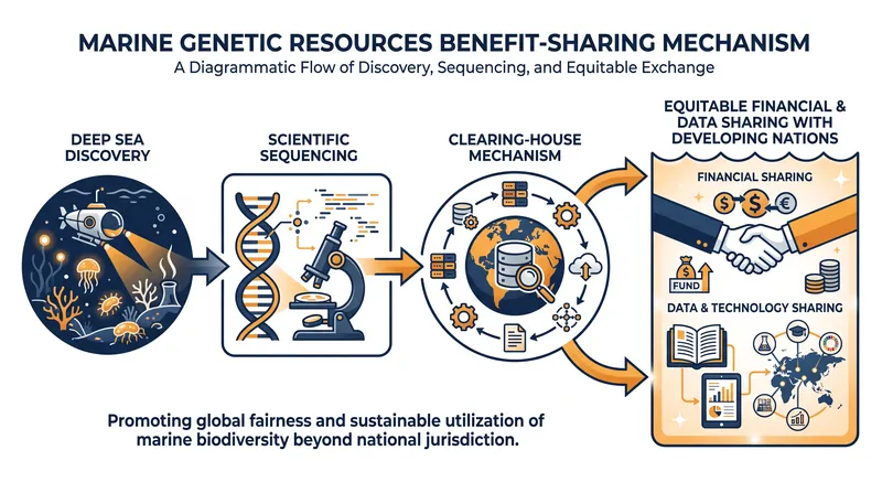 How the treaty's benefit-sharing mechanism for marine genetic resources works.