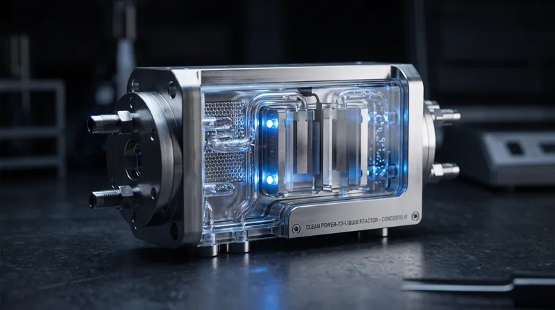 The OPUS reactor uses electricity to break apart water and carbon dioxide molecules.