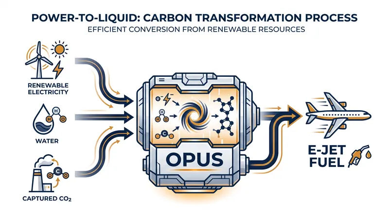 How power-to-liquid technology transforms air and water into aviation fuel.