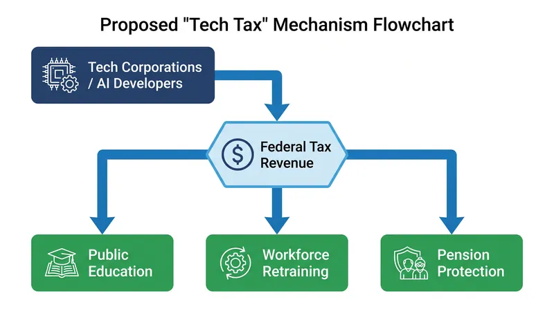The proposed tax aims to redirect AI-driven profits into public infrastructure and workforce retraining.