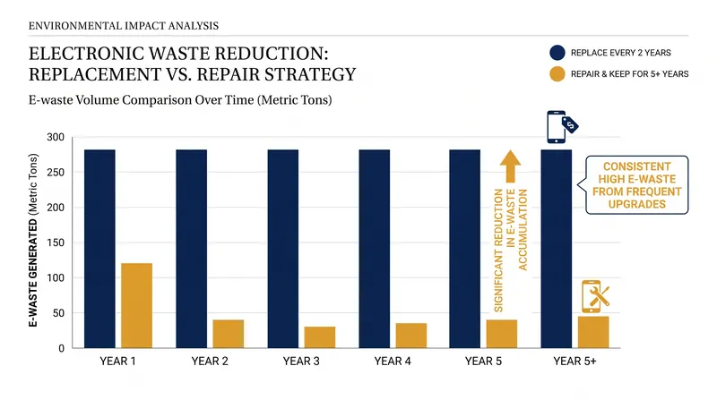 Extending the lifespan of consumer electronics significantly reduces the volume of e-waste sent to landfills.