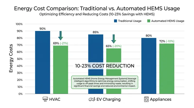 Automated load shifting can significantly reduce monthly utility expenditures.