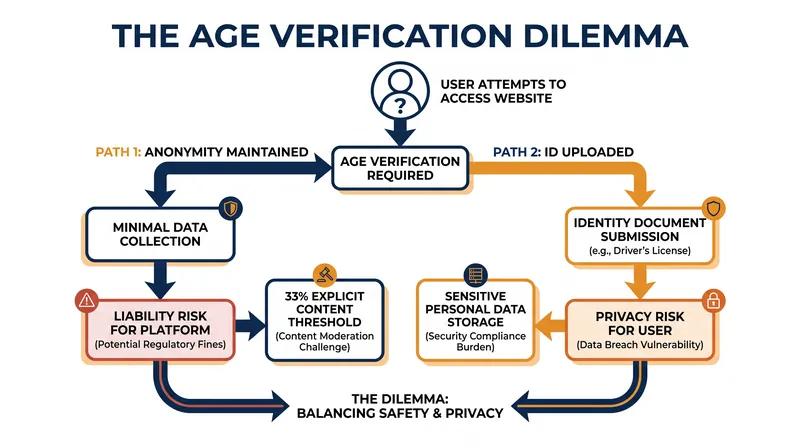 The structural tension between platform liability and user privacy under the new mandates.