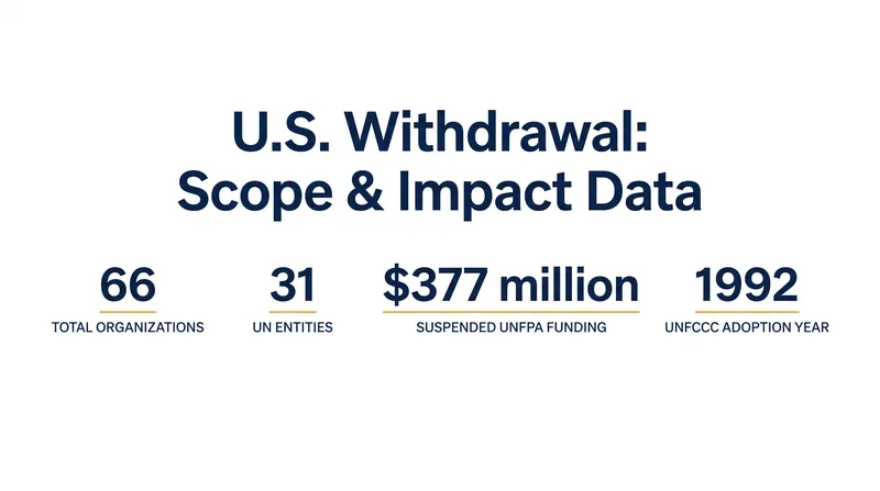 The scale and financial impact of the U.S. exit from global governance frameworks.