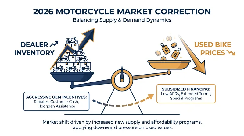 The inventory trade-off: as new stock accumulates, used prices fall to compensate.
