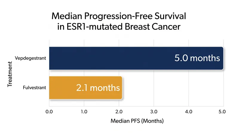 Patients receiving vepdegestrant saw a significant improvement in progression-free survival compared to the standard of care.