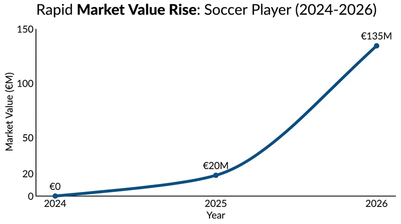 Diomande's valuation has skyrocketed over an unprecedented 18-month span.