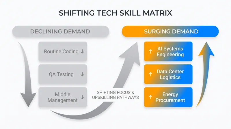 The reallocation of capital is fundamentally changing which skills are most valued in the technology sector.