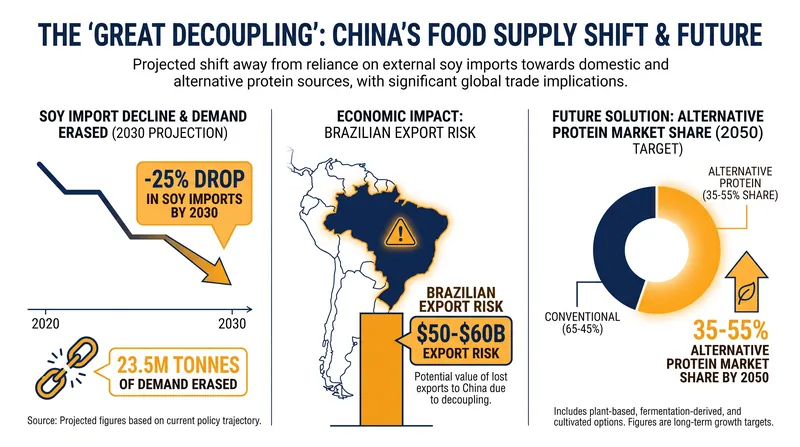 The projected economic impact of China's pivot toward agricultural self-sufficiency.
