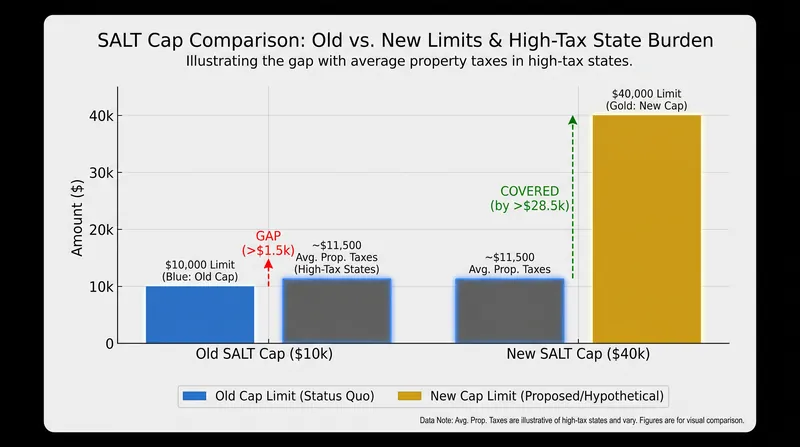 The expanded SALT cap provides a significantly higher ceiling for itemized deductions.