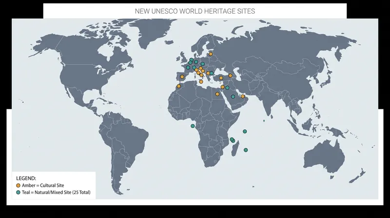 The 2026 additions expand UNESCO's footprint into previously underrepresented regions.