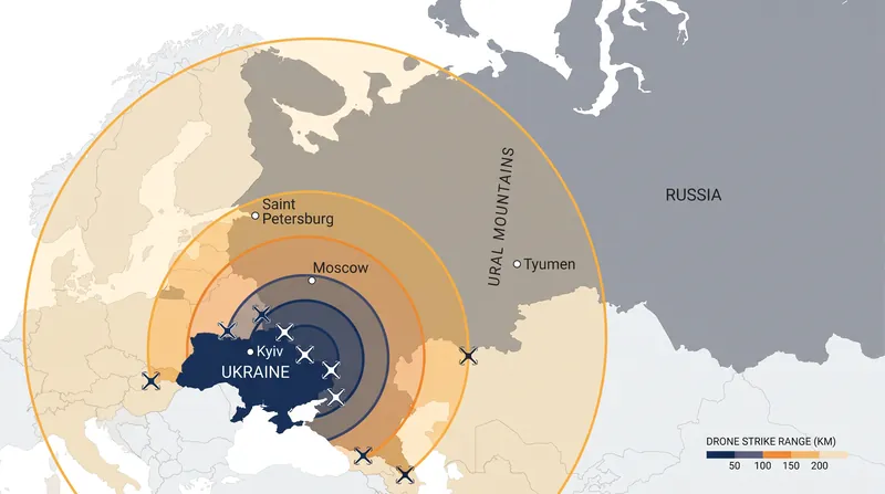 Recent drone strikes have reached over 2,000 kilometers into Russian territory, targeting facilities in Siberia and the Urals.