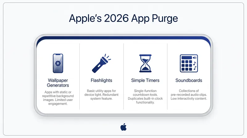 Apple is specifically targeting oversaturated categories that are prone to low-effort clones.