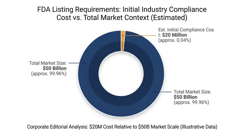 While the overall supplement market is valued at $50 billion, compliance costs could disproportionately impact smaller brands.