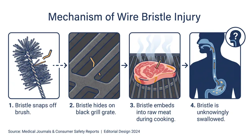 How wire bristles bypass detection and end up ingested.