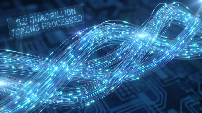 Alphabet's network is now processing 3.2 quadrillion data tokens every month, driving the need for massive new server farms.