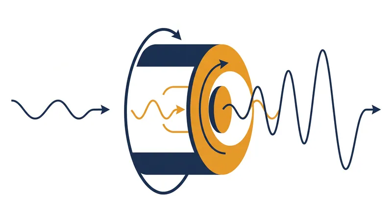 The mechanism of rotational super-radiance, where incoming waves are amplified by a spinning object.