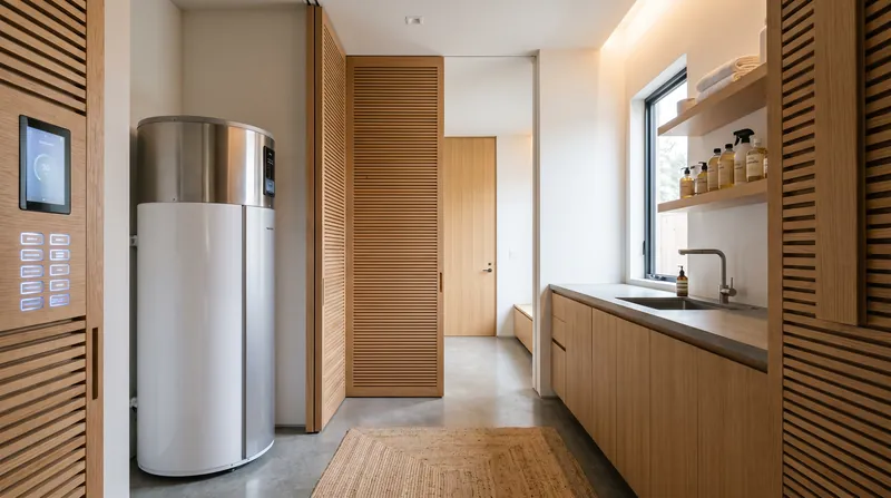 Heat pump water heaters require dedicated ventilation and larger footprints, forcing designers to rethink traditional utility closets.