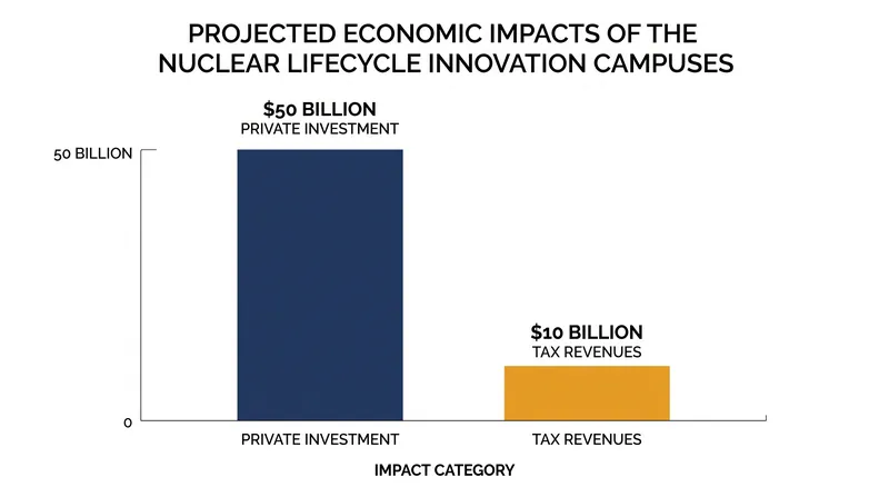 The Department of Energy projects massive economic windfalls for the states willing to host the new lifecycle campuses.