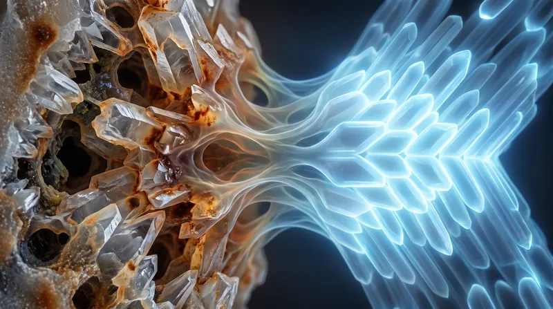 Electron microscopy confirms that the gel transforms disorganized, eroded crystals into perfectly aligned enamel.