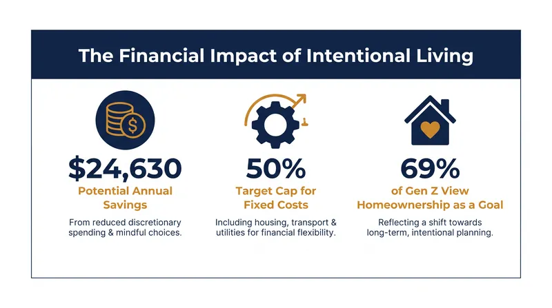 The mathematical benefits of adopting a minimalist household budget.