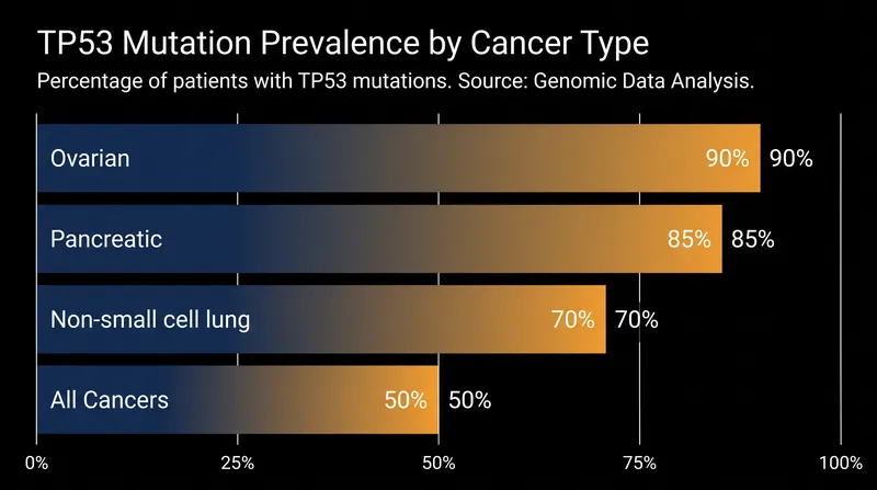 TP53 mutations drive a massive proportion of the most difficult-to-treat cancers.