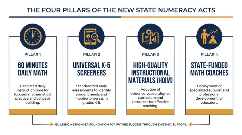 The core components of the 2026 Numeracy Acts sweeping state legislatures.