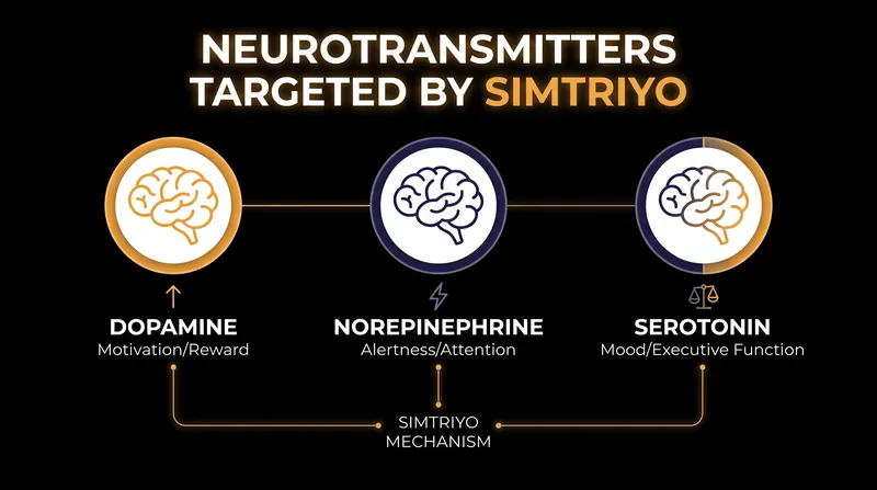 Unlike traditional stimulants, Simtriyo adds serotonin modulation to address mood and executive function.