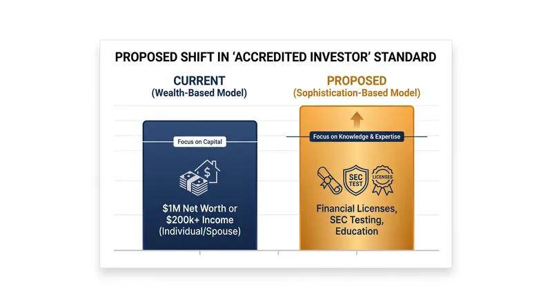 The IAC recommends shifting the accredited investor standard away from pure wealth and toward financial sophistication.