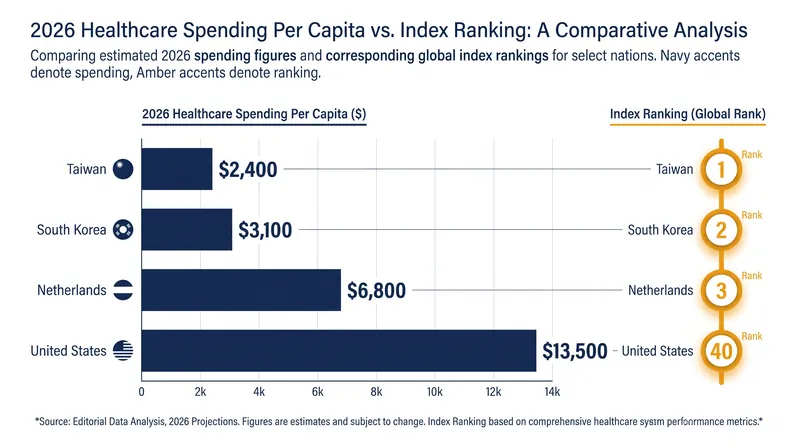 The U.S. spends significantly more per capita than top-ranked nations, yet trails in overall healthcare quality and outcomes.