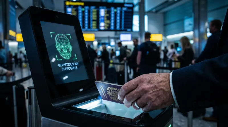 Initial EES registration requires a facial scan and fingerprints, tying biometric data directly to the traveler's passport.