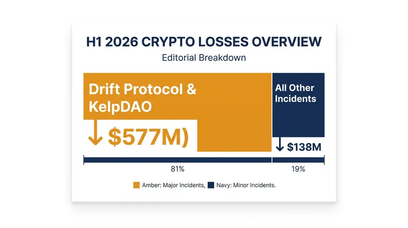 More than half of the financial losses in the first half of 2026 stemmed from just two major incidents.