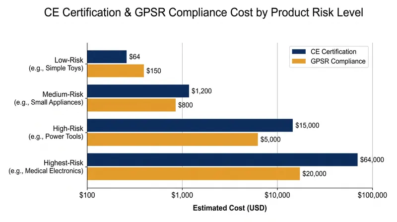 Compliance costs scale dramatically based on the product's risk profile and testing complexity.