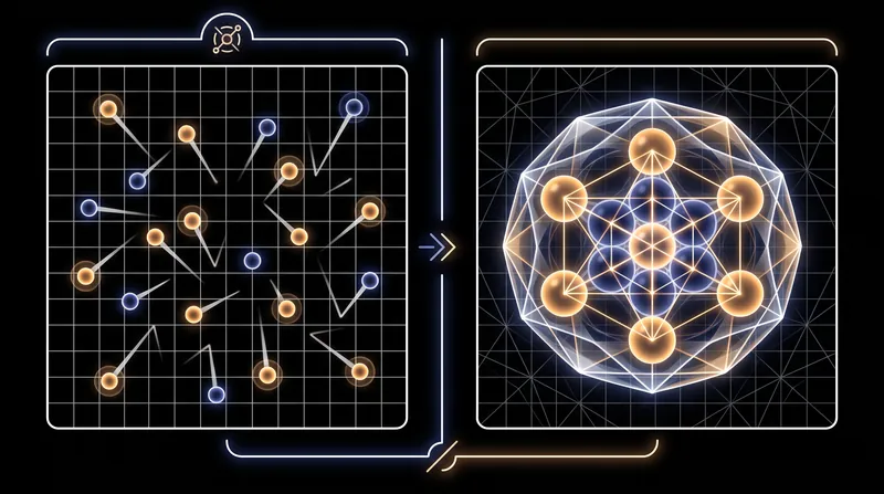 Unlike independent particles, the entangled entities in the strange metal crystal act collectively, much like a coordinated anthill.