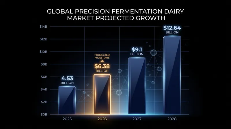 The precision fermentation dairy market is forecast to nearly double between 2025 and 2028.