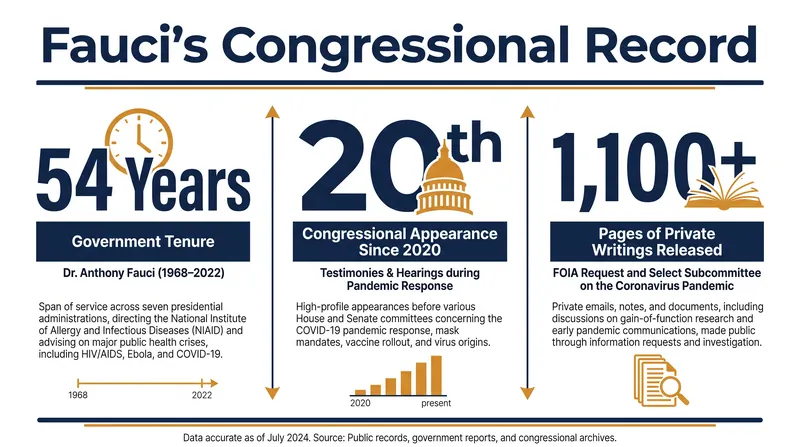 Fauci's appearance on Wednesday marked his 20th congressional testimony since the pandemic began.