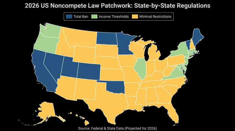 With the federal ban struck down, employers must navigate a complex web of state-level restrictions.