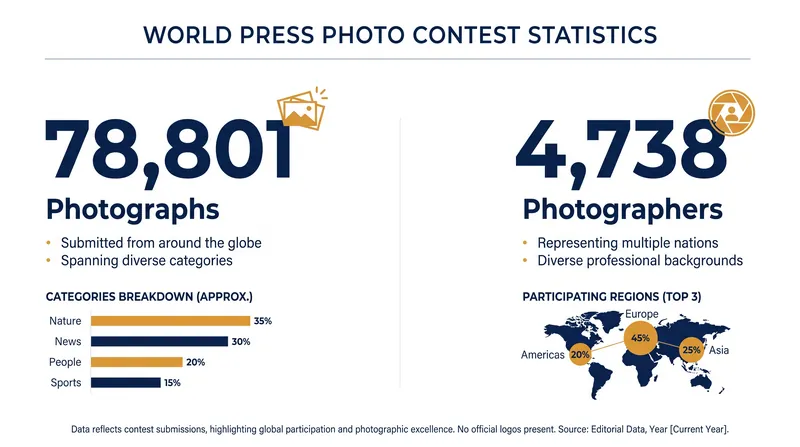 The scale of the World Press Photo competition highlights the global reach of visual journalism.