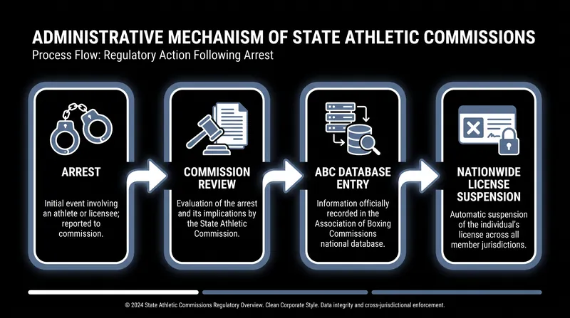 How state athletic commissions regulate fighter conduct across jurisdictions.