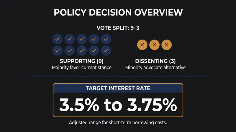 Three regional Fed presidents dissented from the decision, favoring a quarter-point rate hike.