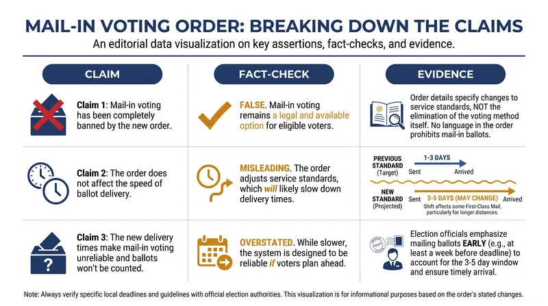 Fact-checking the primary claims surrounding the executive order on election mail.