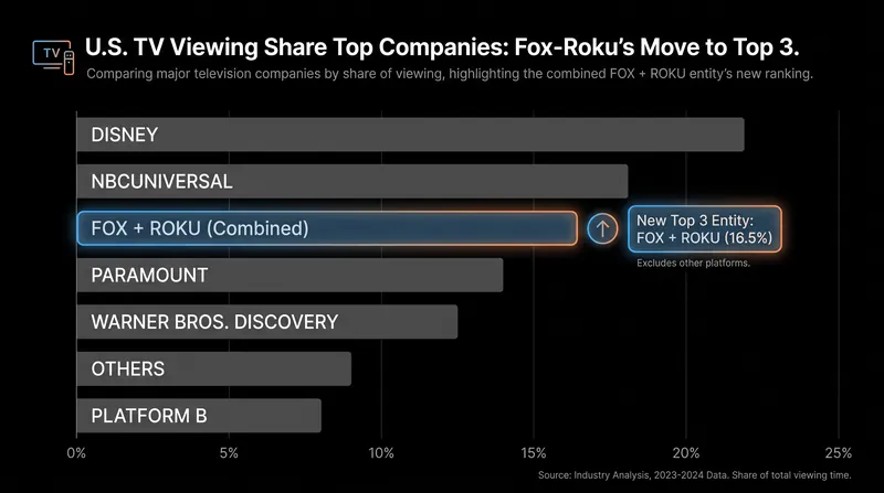 The combined company is projected to become the third-largest player in U.S. television by share of viewing.